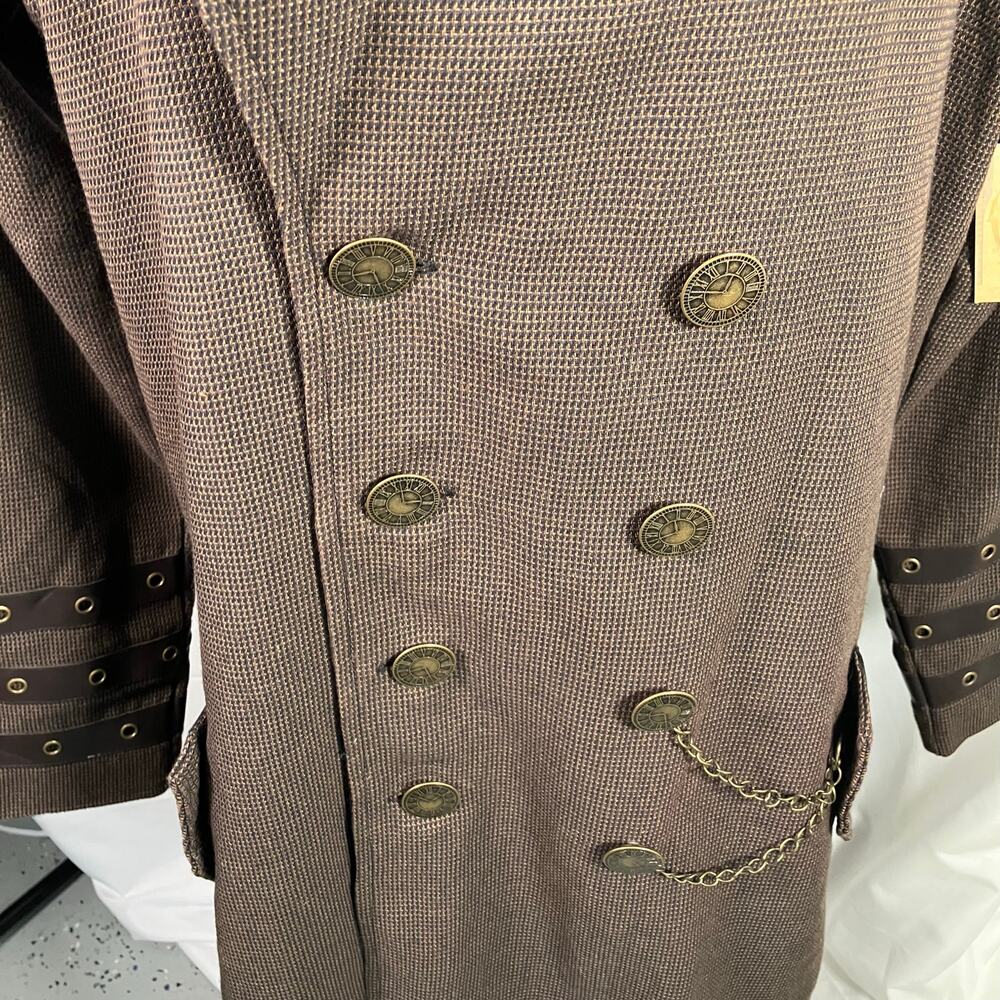 Spirit Halloween Steampunk Costume Jacket Brown Gold L Large NWT Cosplay 14+ - Picture 7 of 16